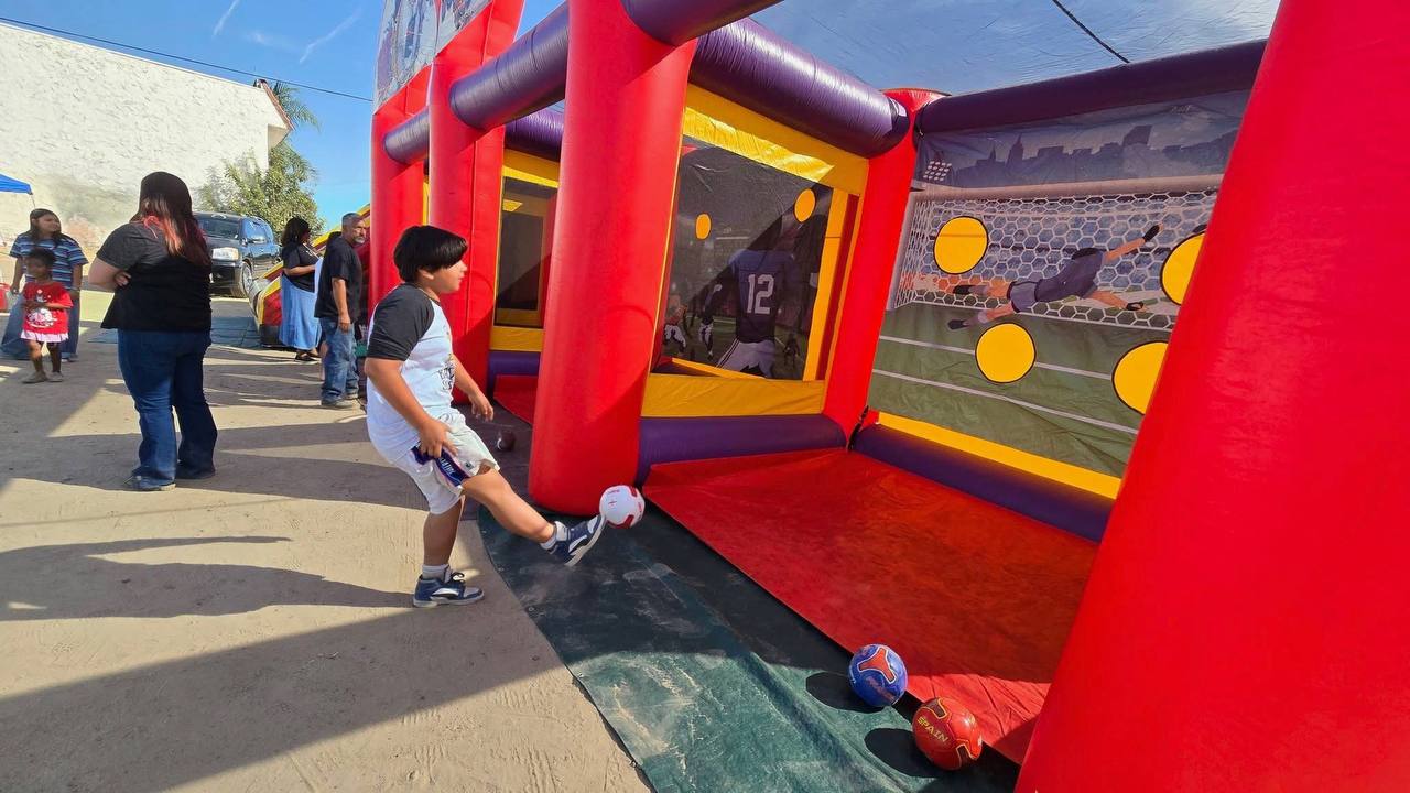 Children playing at an outreach event